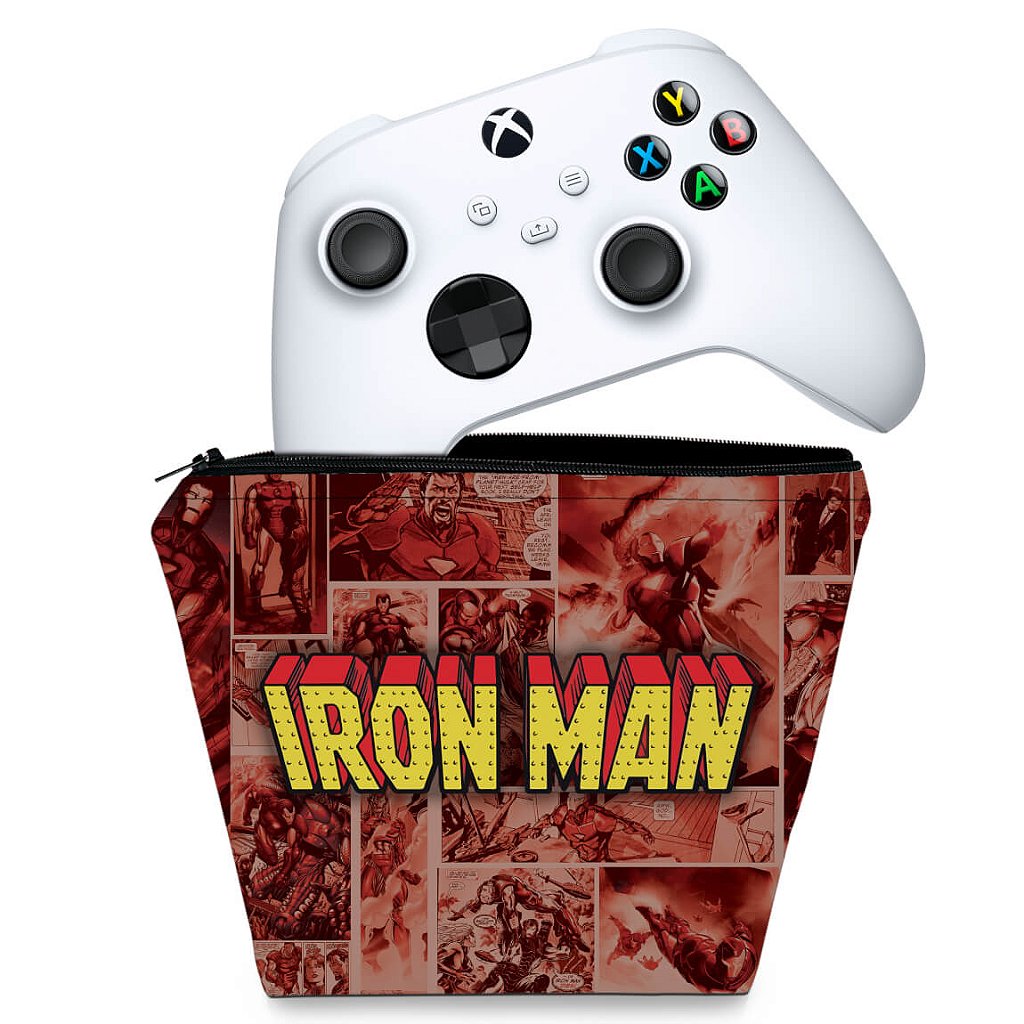 Capa Case Xbox Series S X Controle - Homem De Ferro Comics
