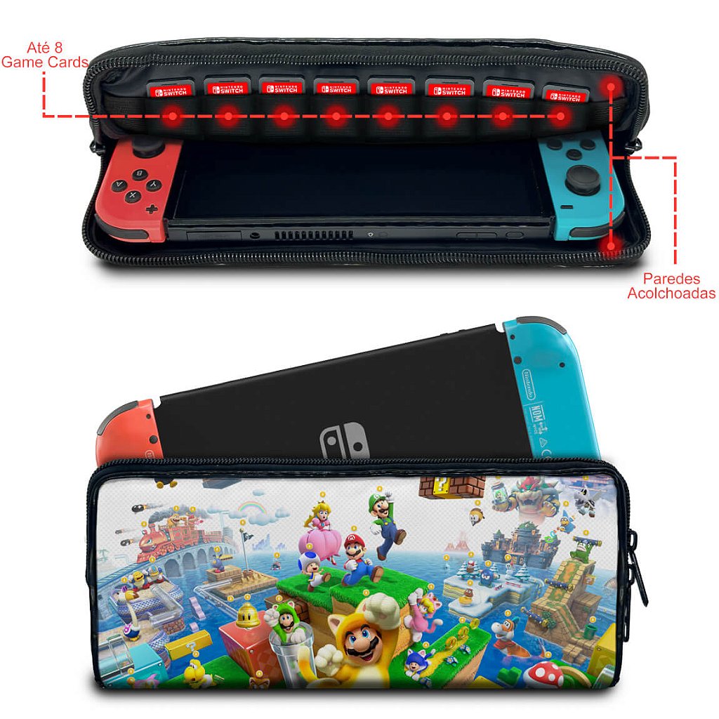 Case Nintendo Switch 1 Bolsa Estojo - Bowser s Fury - Pop Arte Skins - foto 2