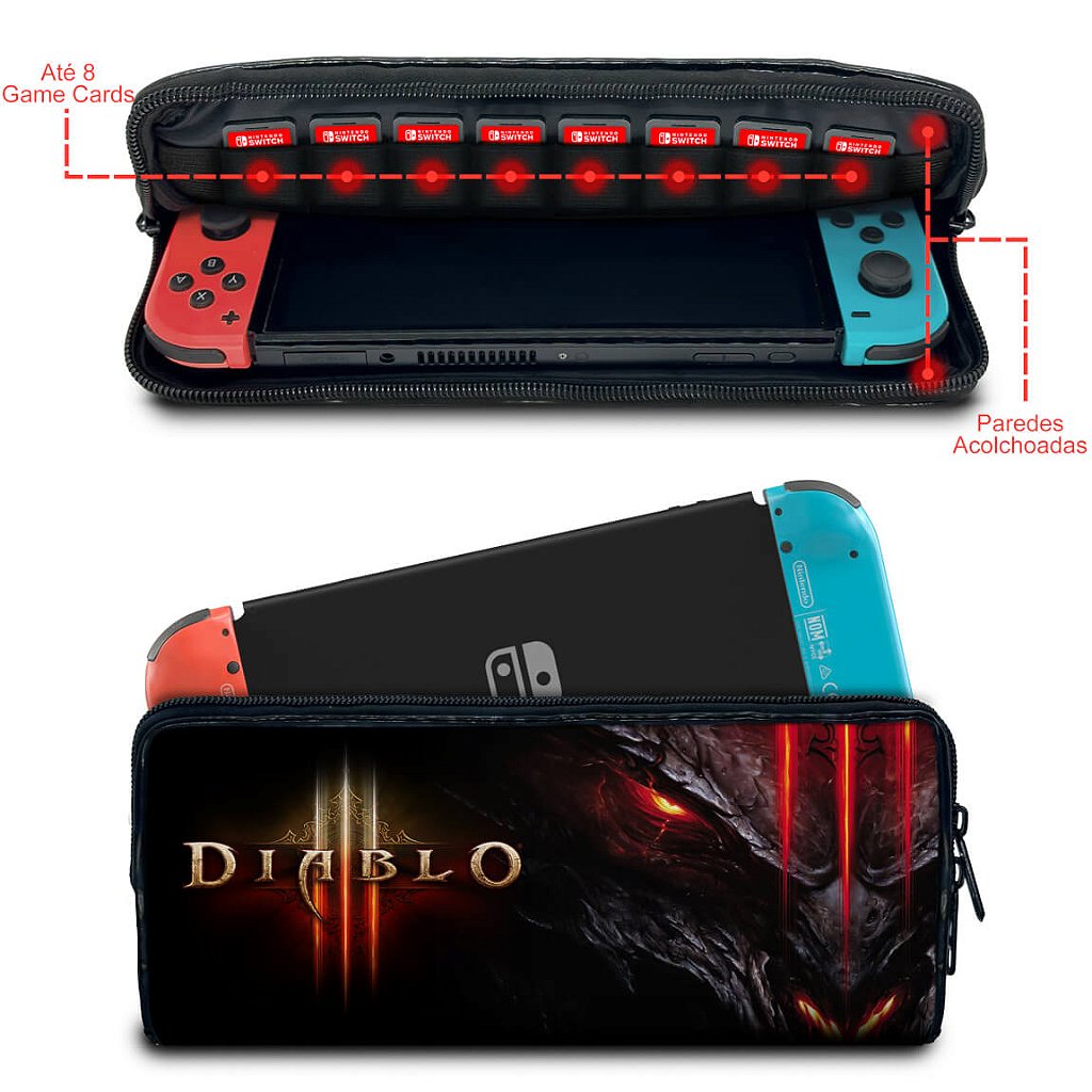 Case Nintendo Switch 1 Bolsa Estojo - Diablo Iii - Pop Arte Skins - foto 2