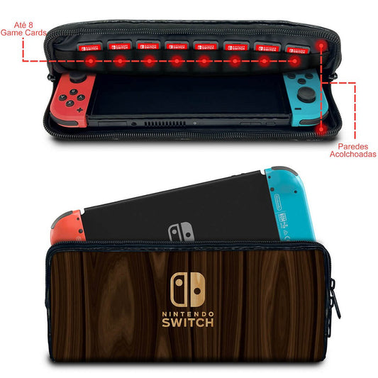 Case Nintendo Switch Bolsa Estojo - Madeira