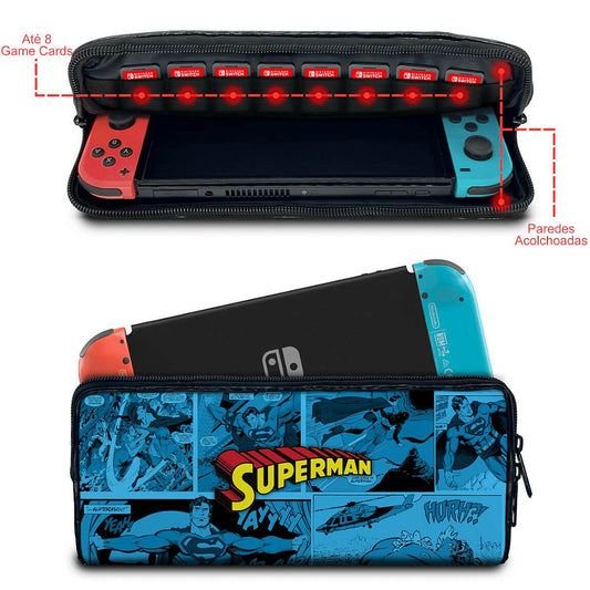Case Nintendo Switch Bolsa Estojo - Superman Comics