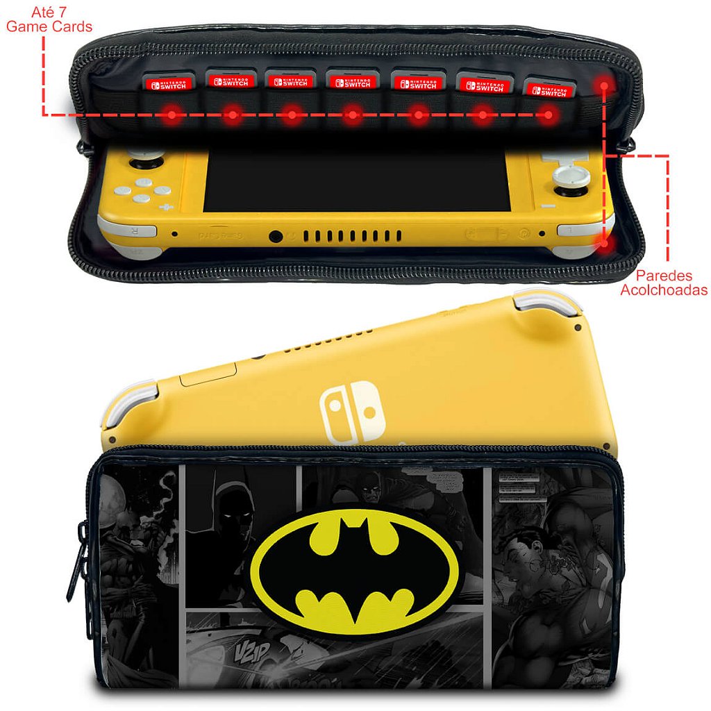 Case Nintendo Switch 1 Lite Bolsa Estojo - Batman Comics - Pop Arte Skins - foto 2