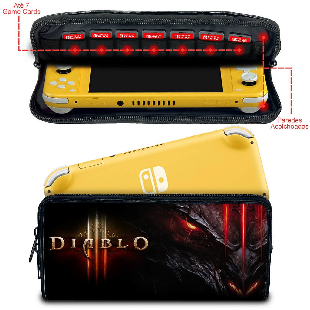 Case Nintendo Switch 1 Lite Bolsa Estojo - Diablo Iii - Pop Arte Skins - foto 2