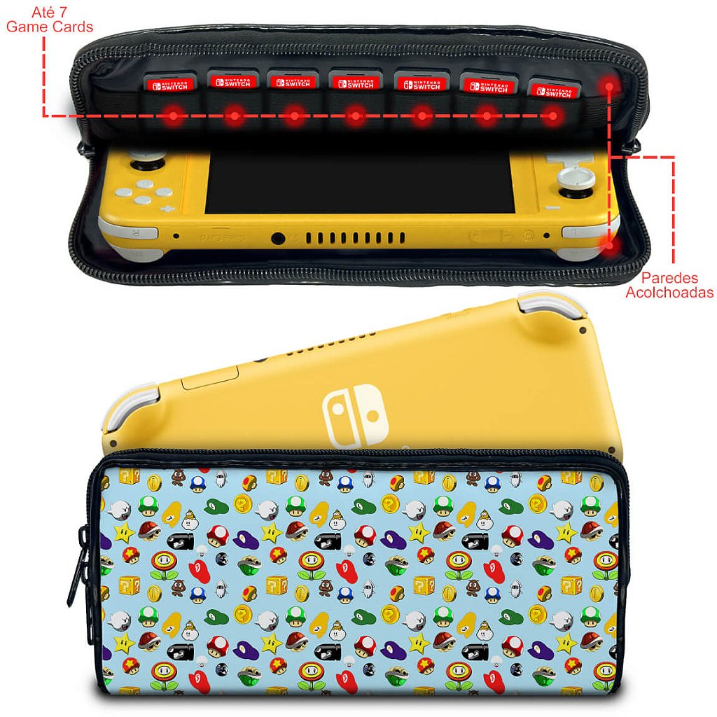 Case Nintendo Switch 1 Lite Bolsa Estojo - Super Mario - Pop Arte Skins - foto 2