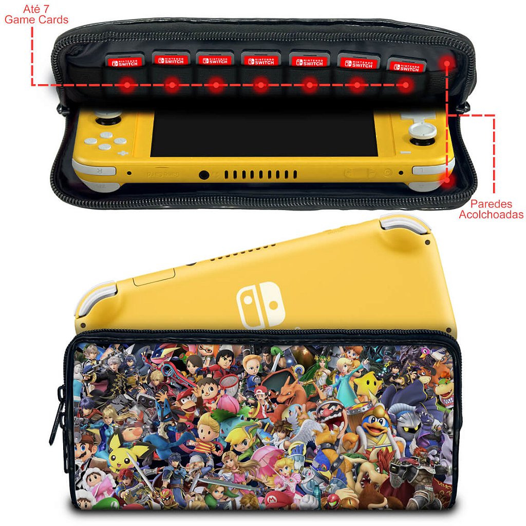Case Nintendo Switch 1 Lite Bolsa Estojo - Super Smash Bros. Ultimate - Pop Arte Skins - foto 2