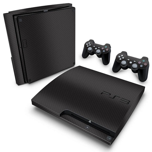 Skin Anti-Rage PS3 Slim - Fibra de Carbono Preto