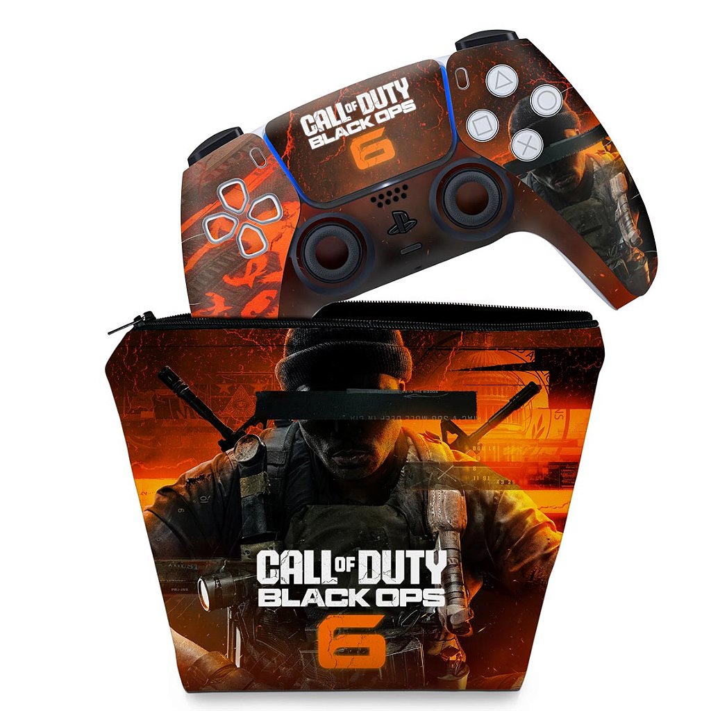 KIT Capa Case e Skin Anti-Rage PS5 Controle - Call of Duty Black Ops 6 - Pop Arte Skins
