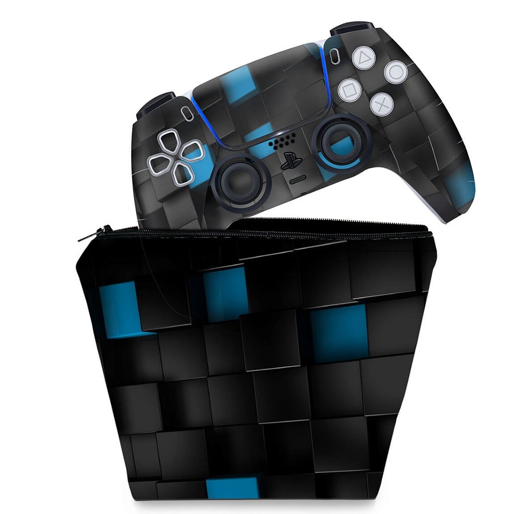 KIT Capa Case e Skin Anti-Rage PS5 Controle - Cubos - Pop Arte Skins