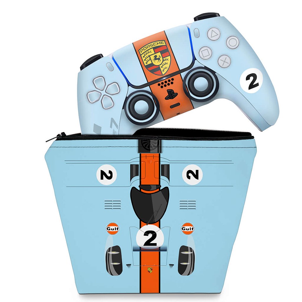 KIT Capa Case e Skin Anti-Rage PS5 Controle - Gran Turismo 7 - Pop Arte Skins