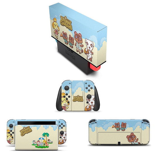 KIT Capa Anti Poeira e Skin Anti-Rage Nintendo Switch 1 Oled - Animal Crossing