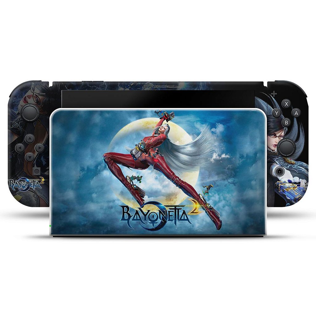 KIT Capa Anti Poeira e Skin Anti-Rage Nintendo Switch 1 Oled - Bayonetta 2 - Pop Arte Skins - foto 3