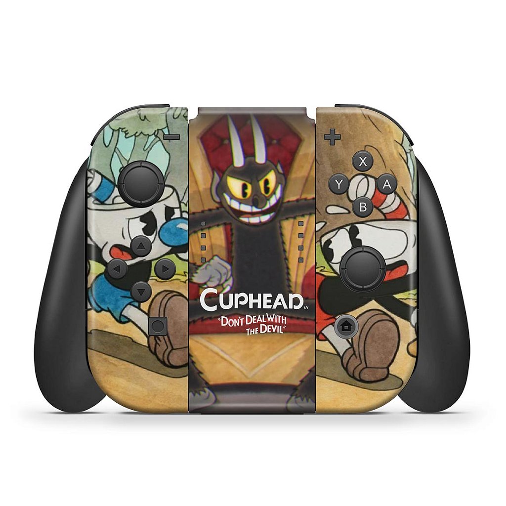 KIT Capa Anti Poeira e Skin Anti-Rage Nintendo Switch 1 Oled - Cuphead - Pop Arte Skins - foto 5