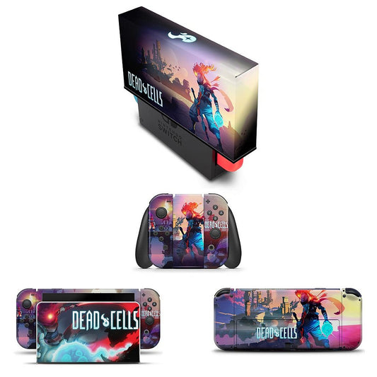 KIT Capa Anti Poeira e Skin Anti-Rage Nintendo Switch 1 Oled - Dead Cells