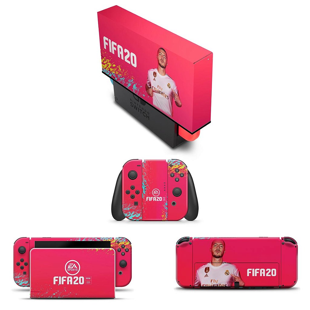 KIT Capa Anti Poeira e Skin Anti-Rage Nintendo Switch 1 Oled - Fifa 20