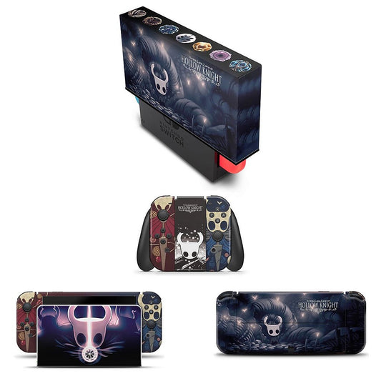 KIT Capa Anti Poeira e Skin Anti-Rage Nintendo Switch 1 Oled - Hollow Knight