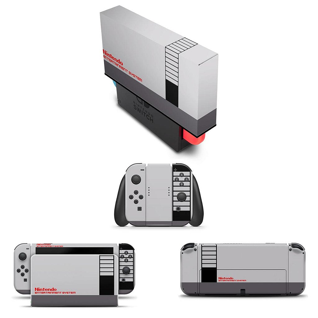 KIT Capa Anti Poeira e Skin Anti-Rage Nintendo Switch 1 Oled - Nintendinho Nes