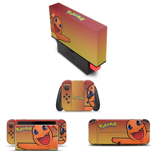KIT Capa Anti Poeira e Skin Anti-Rage Nintendo Switch 1 Oled - Pokémon Charmander