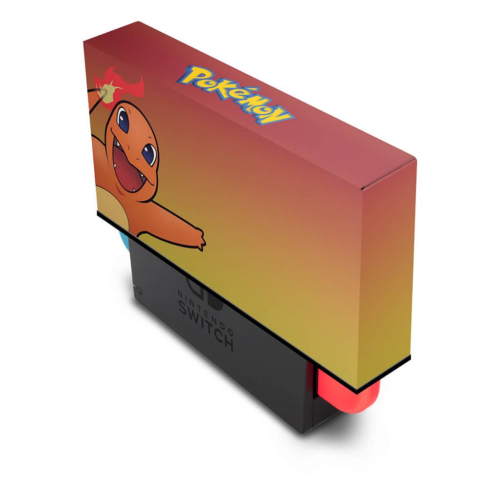 KIT Capa Anti Poeira e Skin Anti-Rage Nintendo Switch 1 Oled - Pokémon Charmander - Pop Arte Skins - foto 2