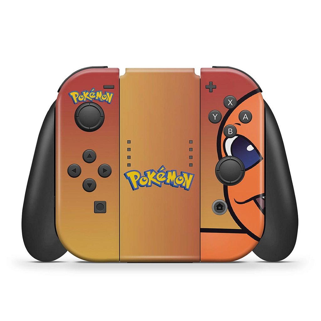 KIT Capa Anti Poeira e Skin Anti-Rage Nintendo Switch 1 Oled - Pokémon Charmander - Pop Arte Skins - foto 5