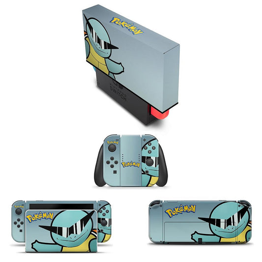 KIT Capa Anti Poeira e Skin Anti-Rage Nintendo Switch 1 Oled - Pokémon Squirtle