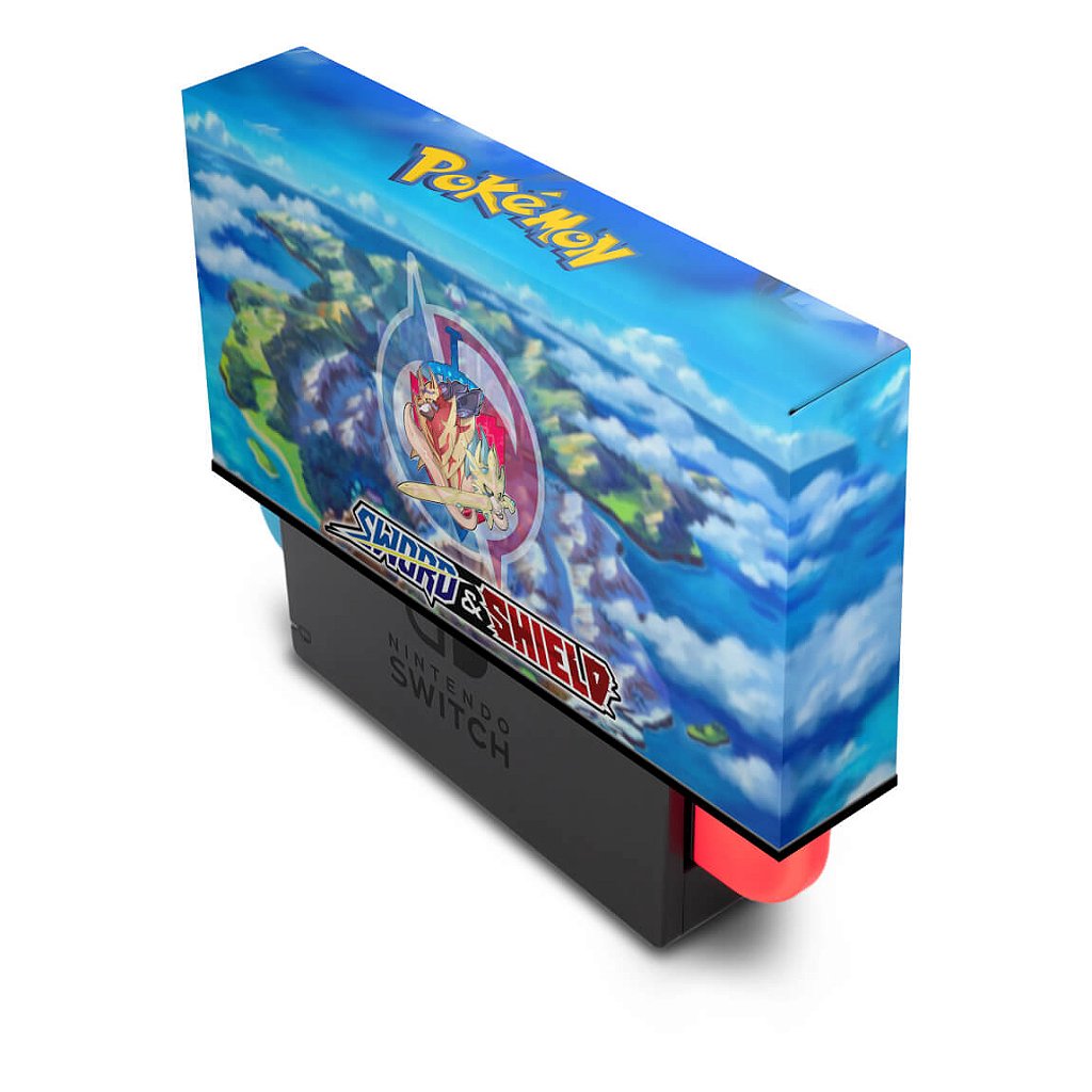 KIT Capa Anti Poeira e Skin Anti-Rage Nintendo Switch 1 Oled - Pokémon Sword And Shield - Pop Arte Skins - foto 2