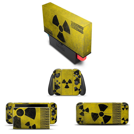 KIT Capa Anti Poeira e Skin Anti-Rage Nintendo Switch 1 Oled - Radioativo