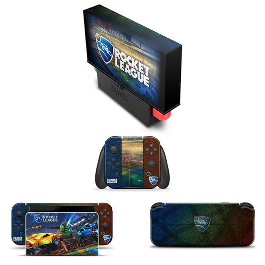 KIT Capa Anti Poeira e Skin Anti-Rage Nintendo Switch 1 Oled - Rocket League