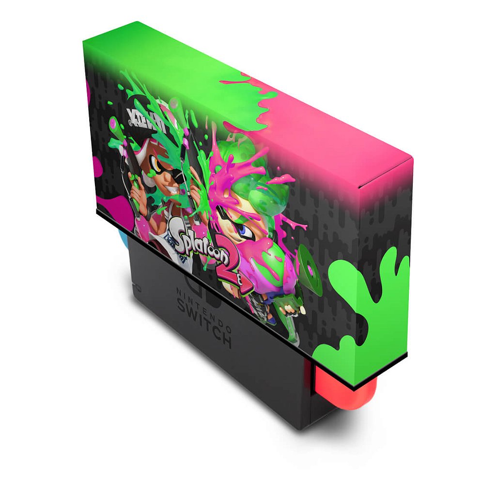 KIT Capa Anti Poeira e Skin Anti-Rage Nintendo Switch 1 Oled - Splatoon 2 - Pop Arte Skins - foto 2