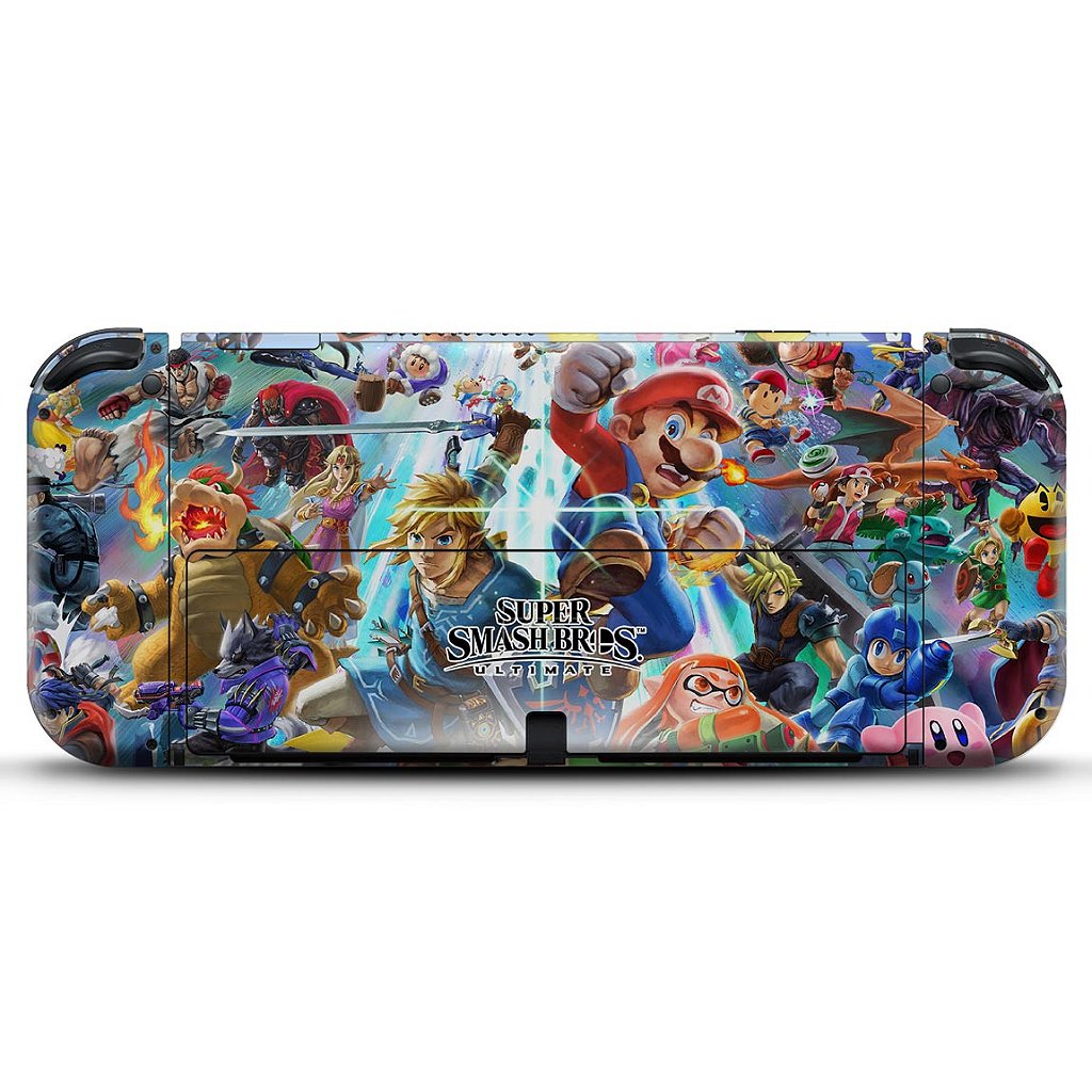 KIT Capa Anti Poeira e Skin Anti-Rage Nintendo Switch 1 Oled - Super Smash Bros. Ultimate - Pop Arte Skins - foto 4