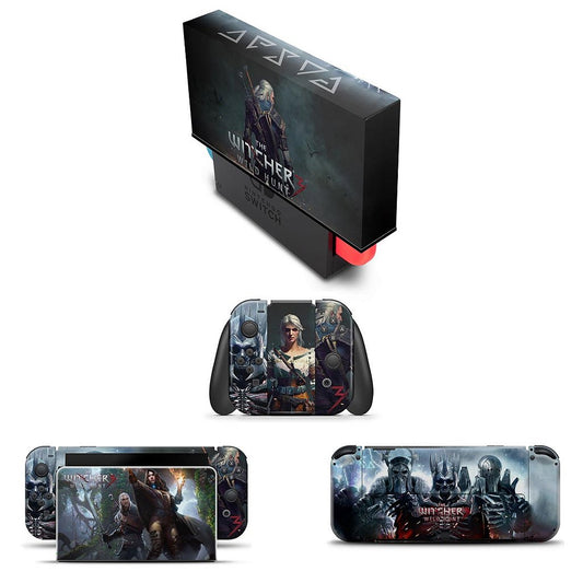 KIT Capa Anti Poeira e Skin Anti-Rage Nintendo Switch 1 Oled - The Witcher 3: Wild Hunt