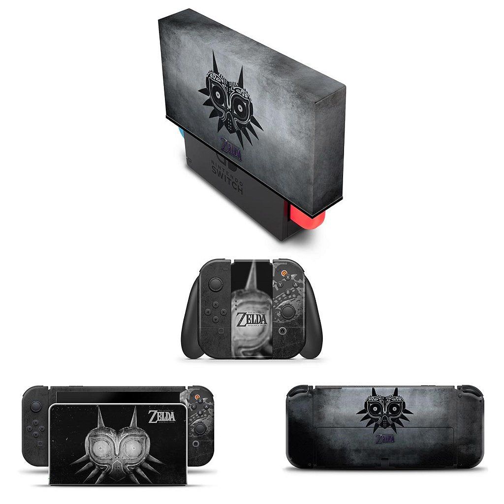 KIT Capa Anti Poeira e Skin Anti-Rage Nintendo Switch 1 Oled - Zelda: Majoras Mask