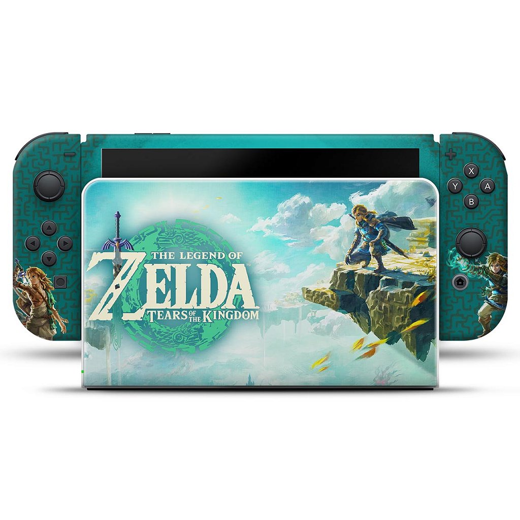 KIT Capa Anti Poeira e Skin Anti-Rage Nintendo Switch 1 Oled - Zelda Tears of the Kingdom - Pop Arte Skins - foto 3