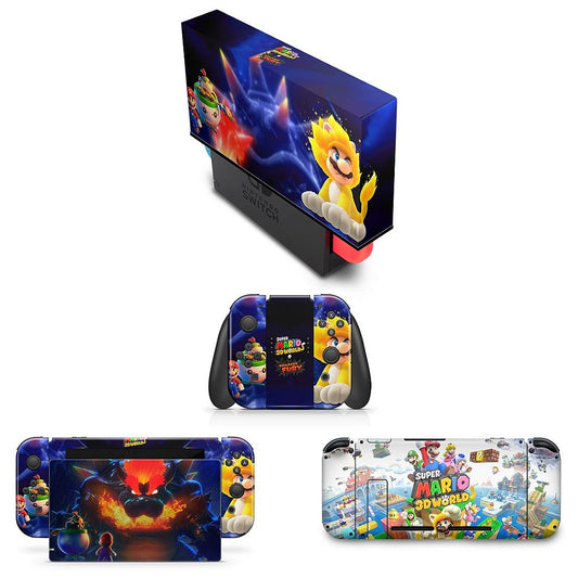 KIT Capa Anti Poeira e Skin Anti-Rage Nintendo Switch 1 - Bowser s Fury