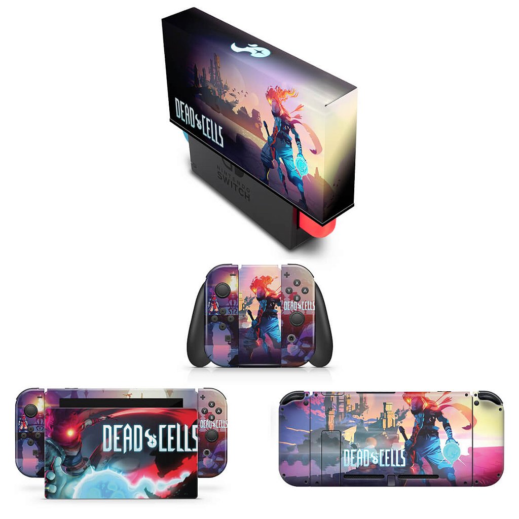 KIT Capa Anti Poeira e Skin Anti-Rage Nintendo Switch 1 - Dead Cells