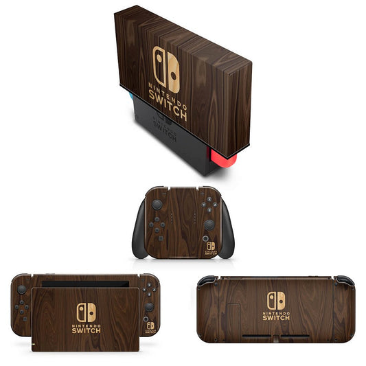 KIT Capa Anti Poeira e Skin Anti-Rage Nintendo Switch 1 - Madeira