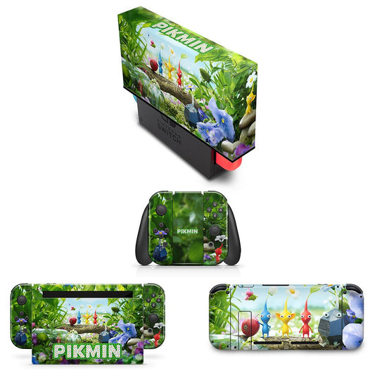 KIT Capa Anti Poeira e Skin Anti-Rage Nintendo Switch 1 - Pikmin