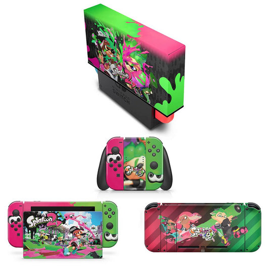 KIT Capa Anti Poeira e Skin Anti-Rage Nintendo Switch 1 - Splatoon 2