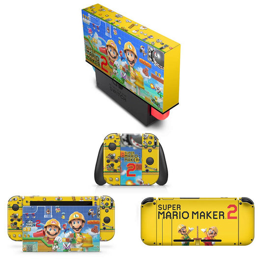 KIT Capa Anti Poeira e Skin Anti-Rage Nintendo Switch 1 - Super Mario Maker 2