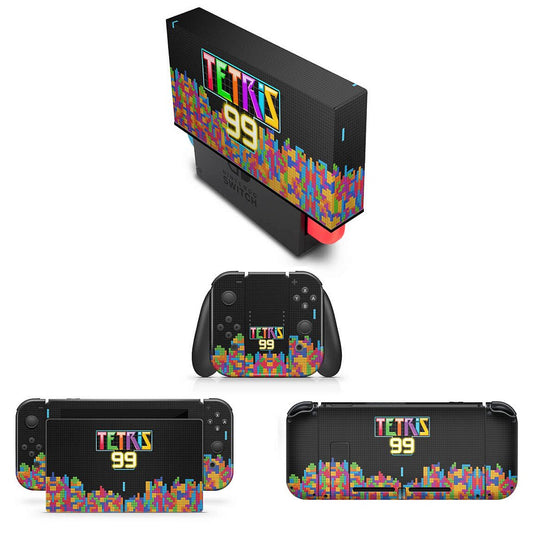 KIT Capa Anti Poeira e Skin Anti-Rage Nintendo Switch 1 - Tetris 99