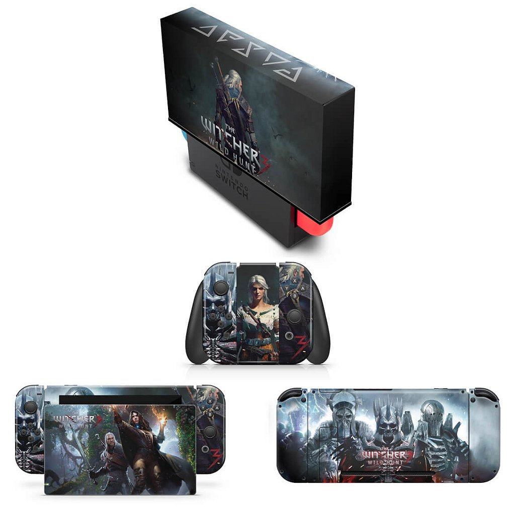 KIT Capa Anti Poeira e Skin Anti-Rage Nintendo Switch 1 - The Witcher 3: Wild Hunt
