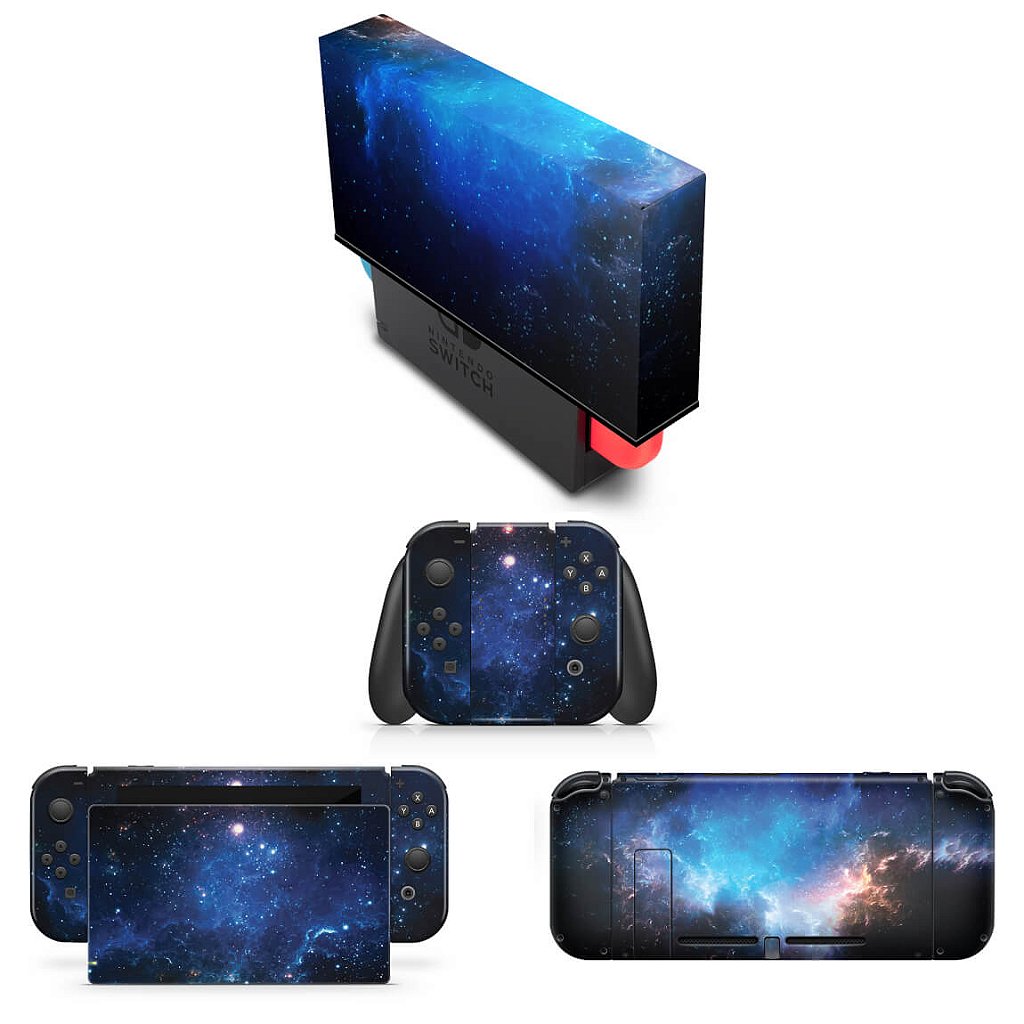 KIT Capa Anti Poeira e Skin Anti-Rage Nintendo Switch 1 - Universo Cosmos