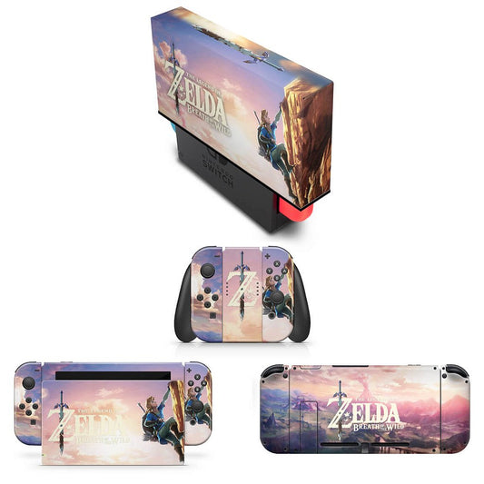 KIT Capa Anti Poeira e Skin Anti-Rage Nintendo Switch 1 - Zelda Breath Of The Wild