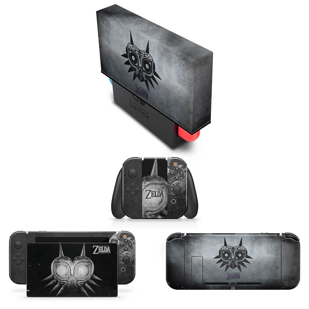 KIT Capa Anti Poeira e Skin Anti-Rage Nintendo Switch 1 - Zelda: Majoras Mask
