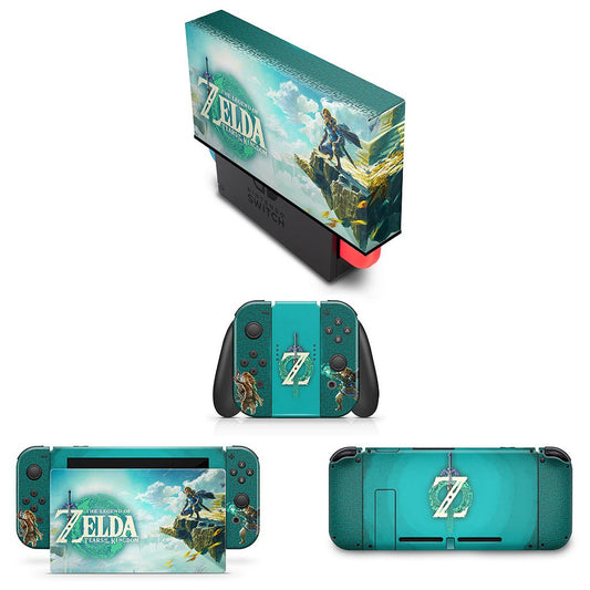 KIT Capa Anti Poeira e Skin Anti-Rage Nintendo Switch 1 - Zelda Tears of the Kingdom