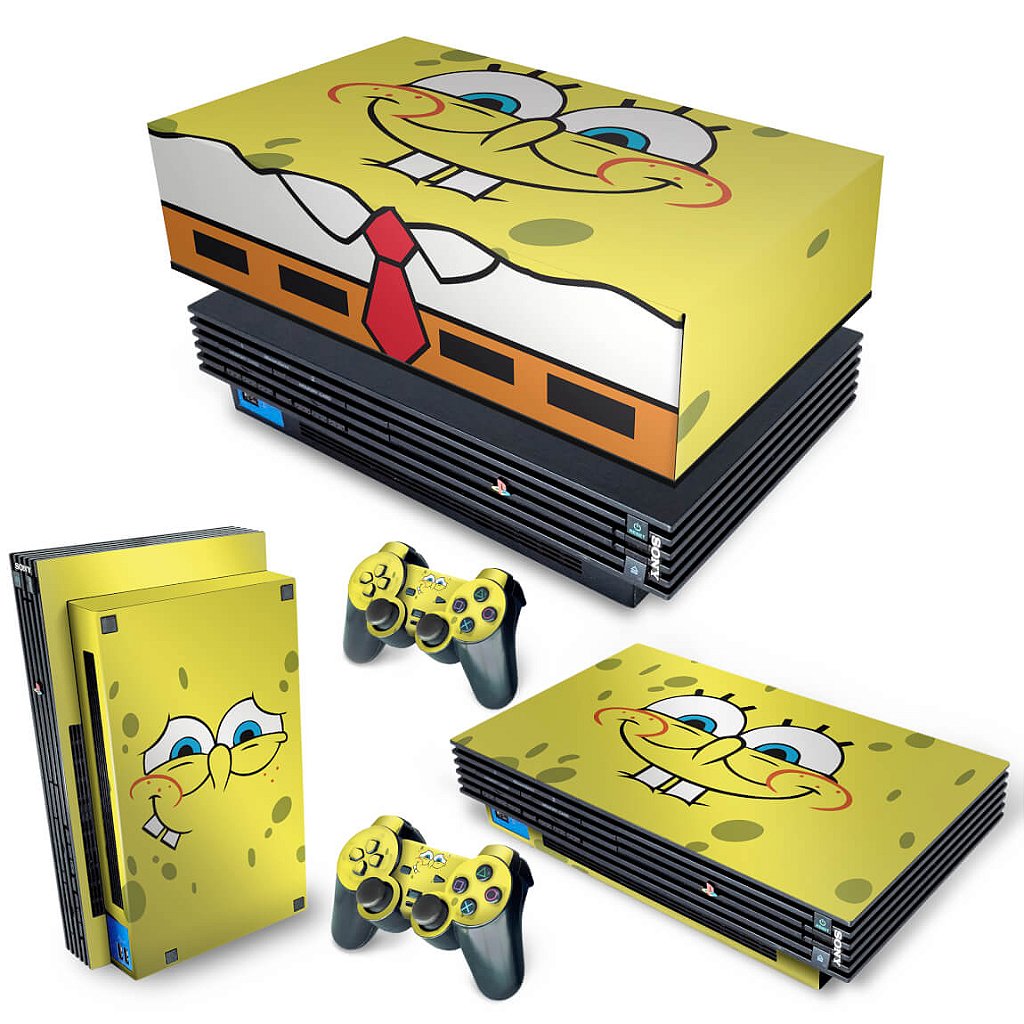 KIT Capa Anti Poeira e Skin Anti-Rage PS2 Fat - Bob Esponja
