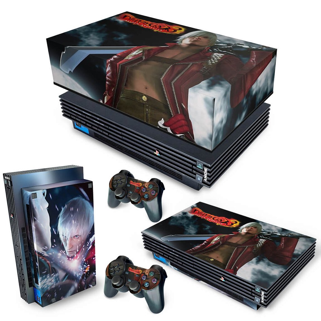 KIT Capa Anti Poeira e Skin Anti-Rage PS2 Fat - Devil May Cry 3
