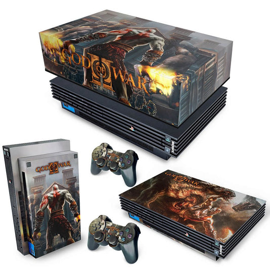 KIT Capa Anti Poeira e Skin Anti-Rage PS2 Fat - God Of War 2 II