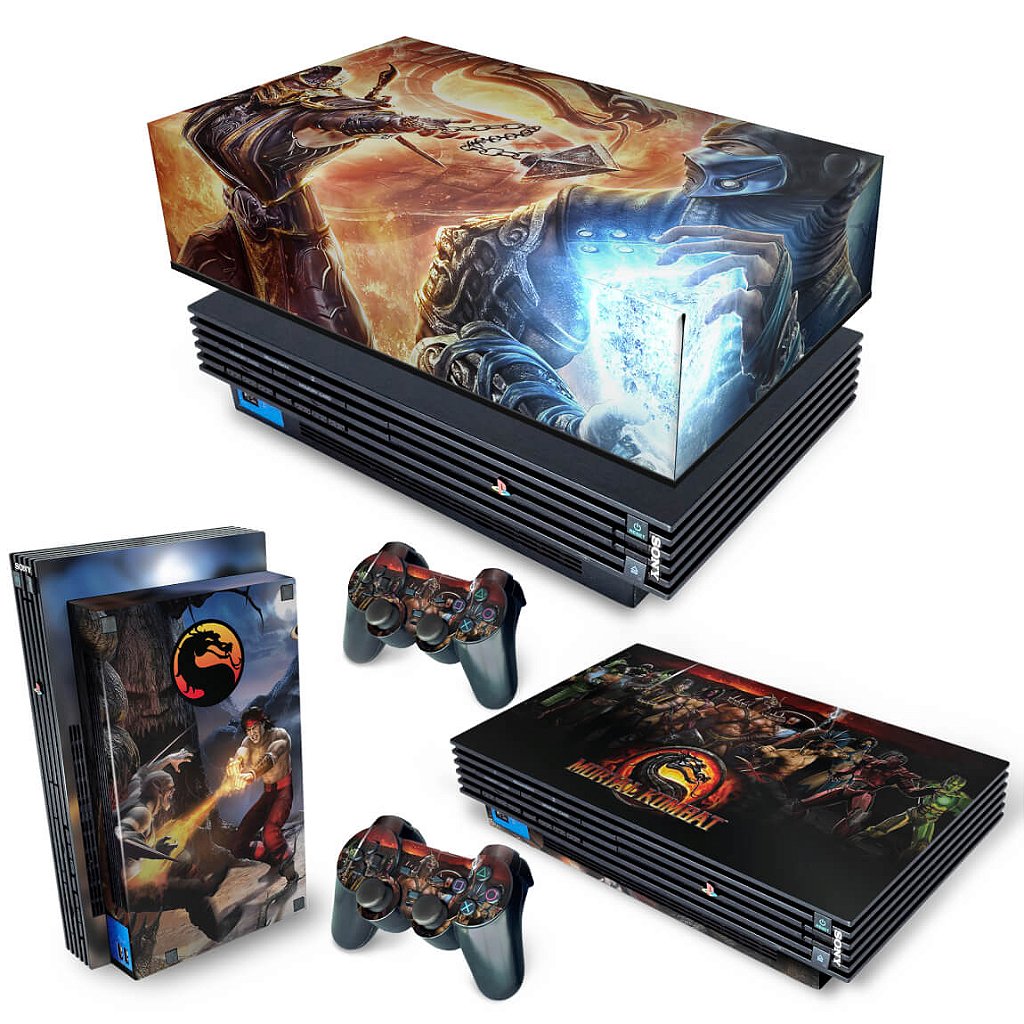 KIT Capa Anti Poeira e Skin Anti-Rage PS2 Fat - Mortal Kombat