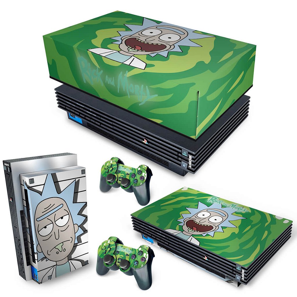 KIT Capa Anti Poeira e Skin Anti-Rage PS2 Fat - Rick And Morty