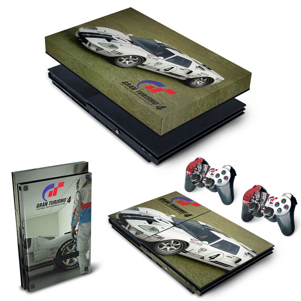 KIT Capa Anti Poeira e Skin Anti-Rage PS2 Slim - Gran Turismo 4